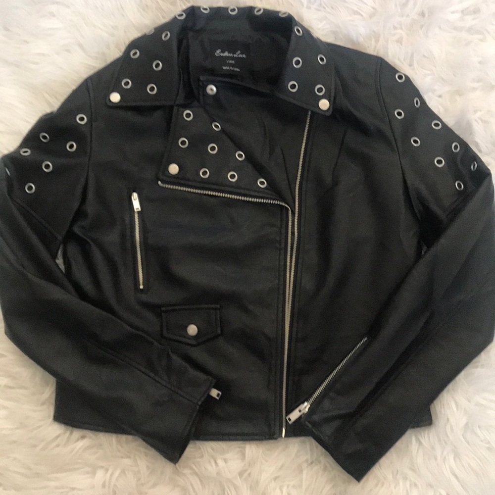 Black leather jacket